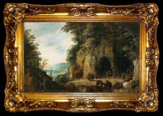 framed  Joos de Momper Monks Hermitage in a Cave, ta009-2